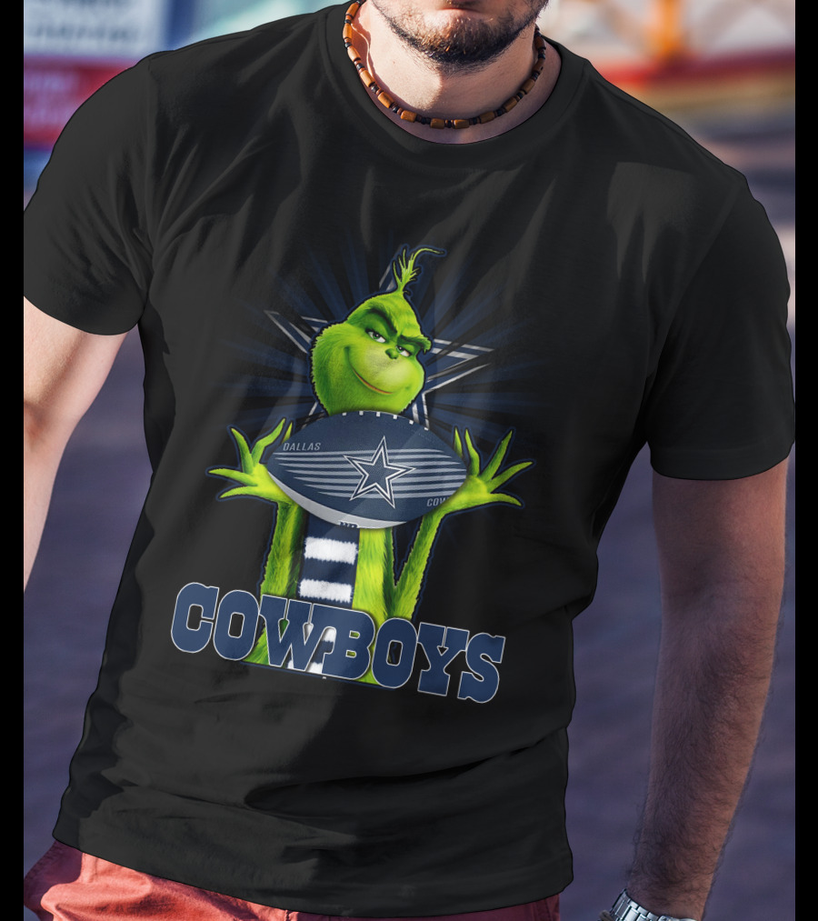 Grinch Holding Dallas Cowboys Football Nfl Fan T-Shirt