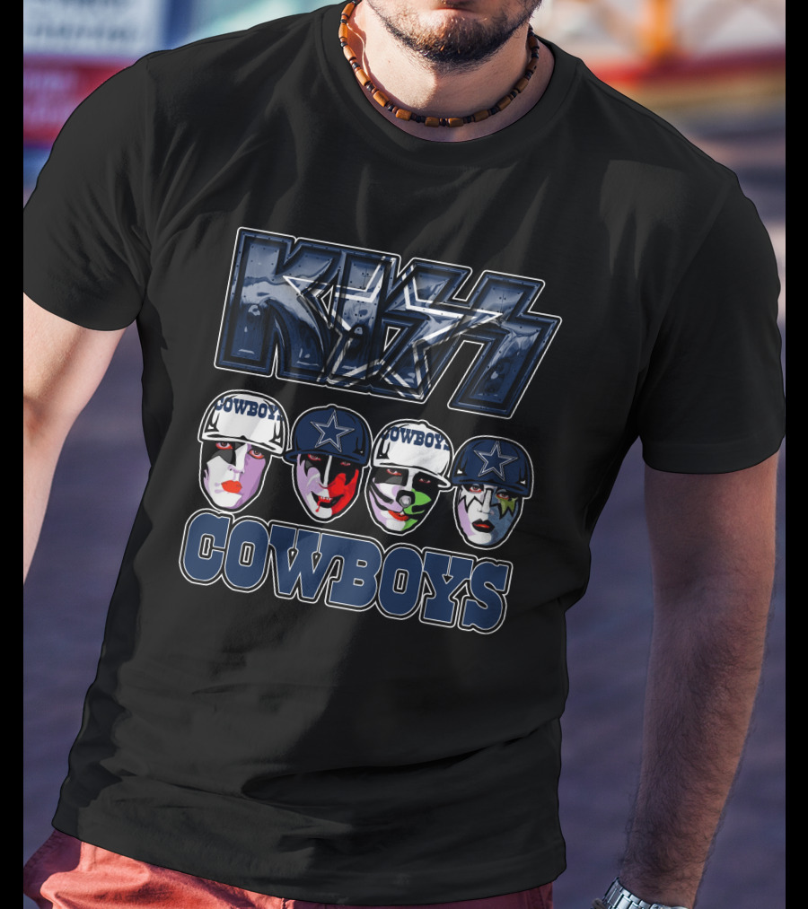 Kiss Cowboys Dallas Football Faces T-Shirt