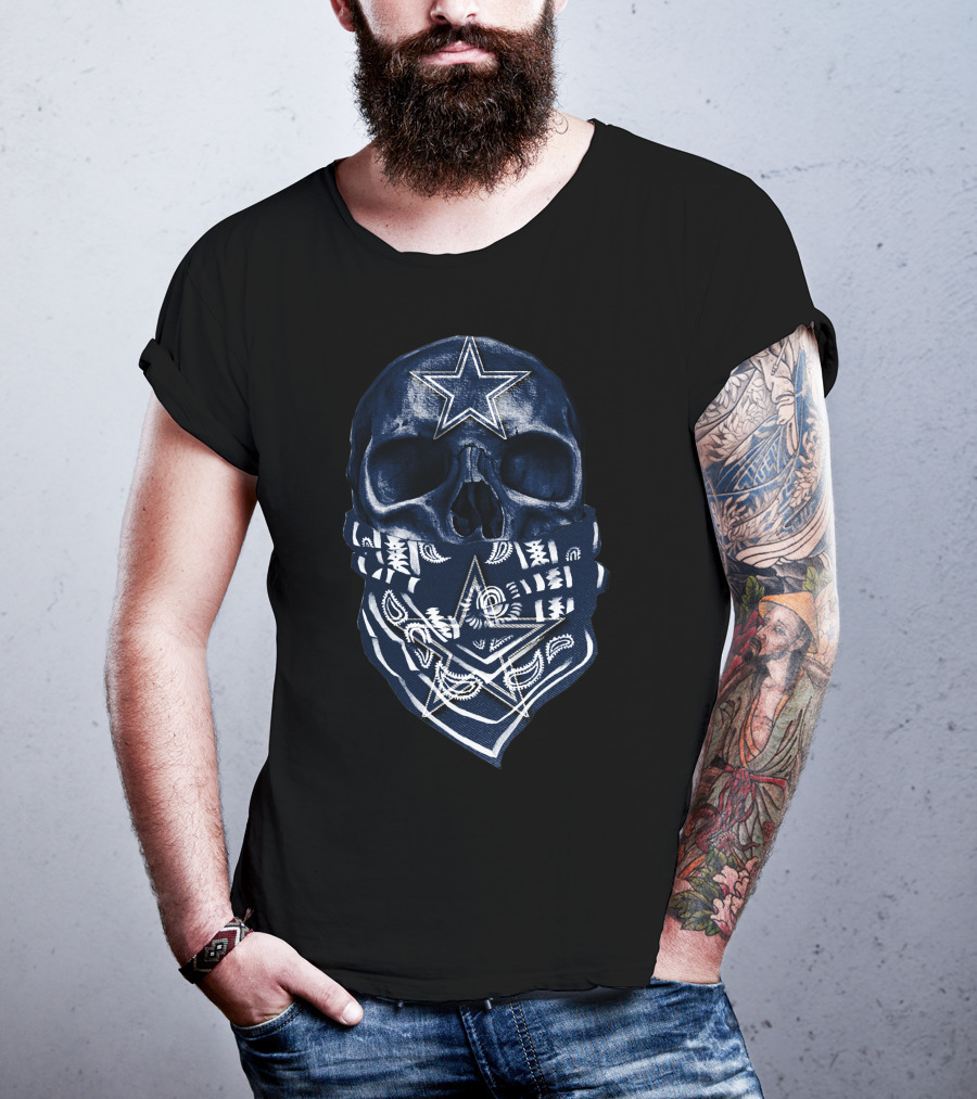 Skull Dallas Cowboys Star Bandana T-Shirt