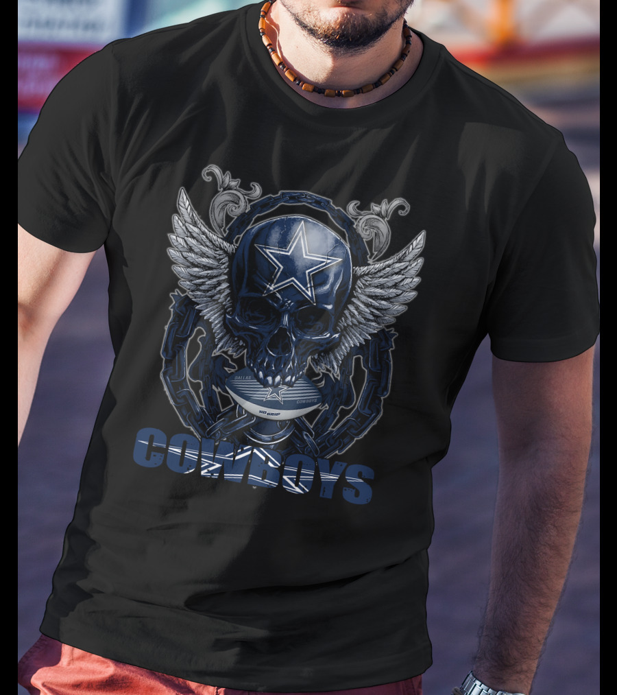 Dallas Cowboys Skull With Wings And Star T-Shirt