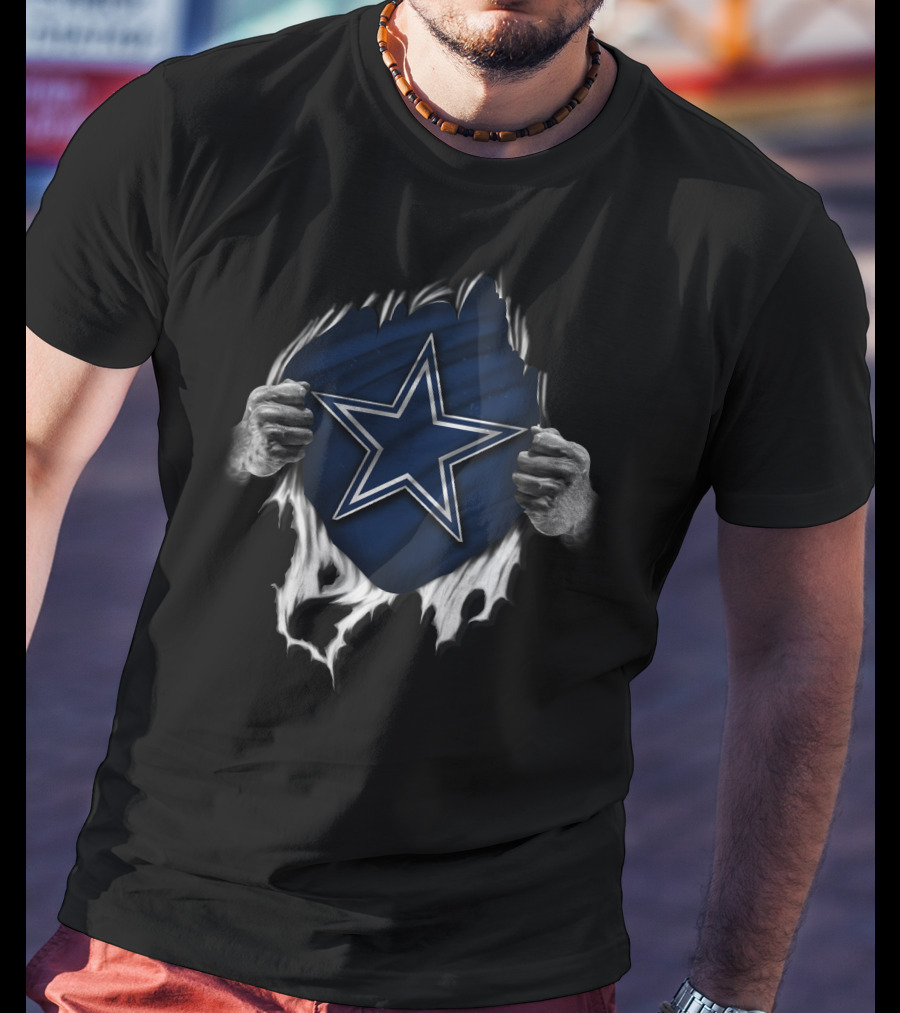Torn V1 Dallas Cowboys Star Emblem Peeling Hands T-Shirt