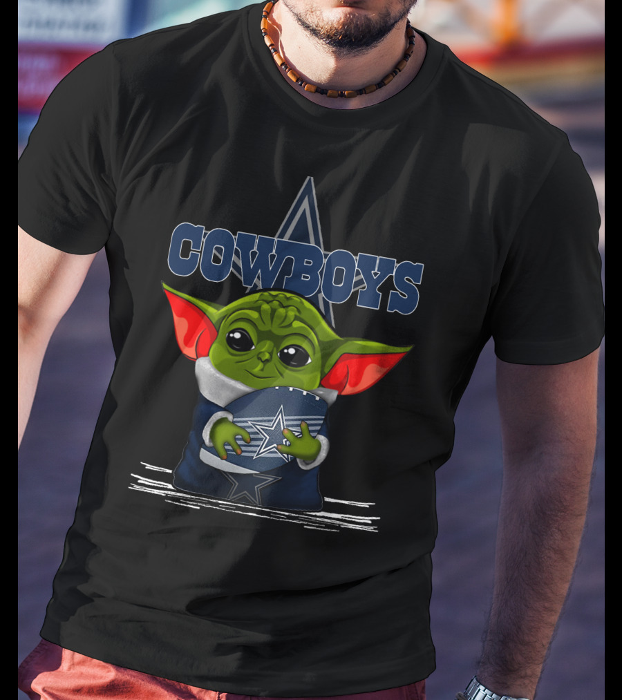 Cowboys Yoda Holding Football T-Shirt