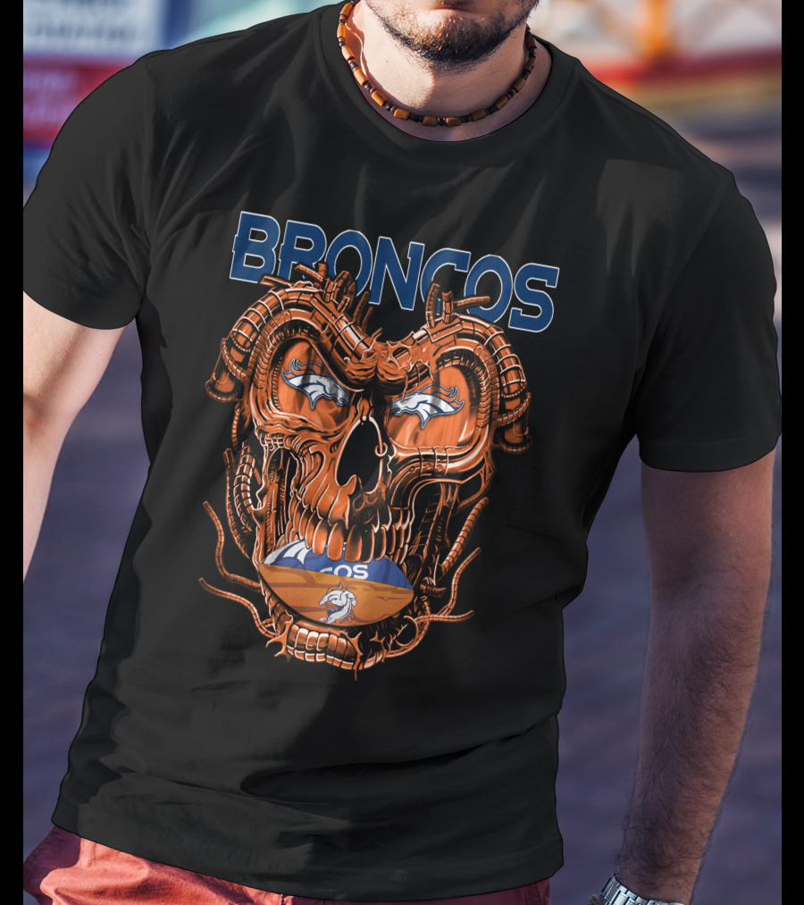 BRONCOS Dragonskull Football Helmet T-Shirt