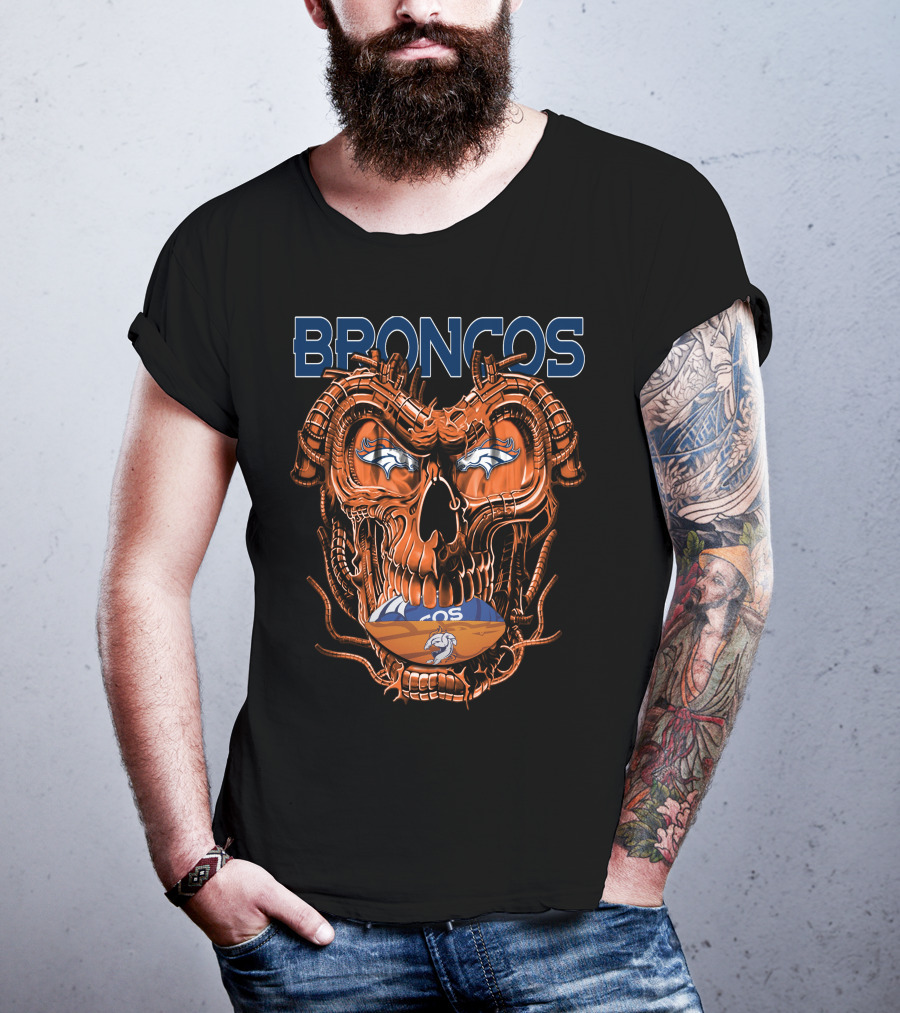 BRONCOS Dragonskull Football Helmet T-Shirt
