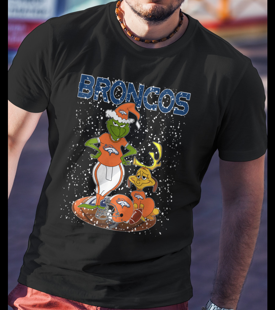 Grinchxmas DENVER BRONCOS Holiday Spirit MaxNFL T-Shirt