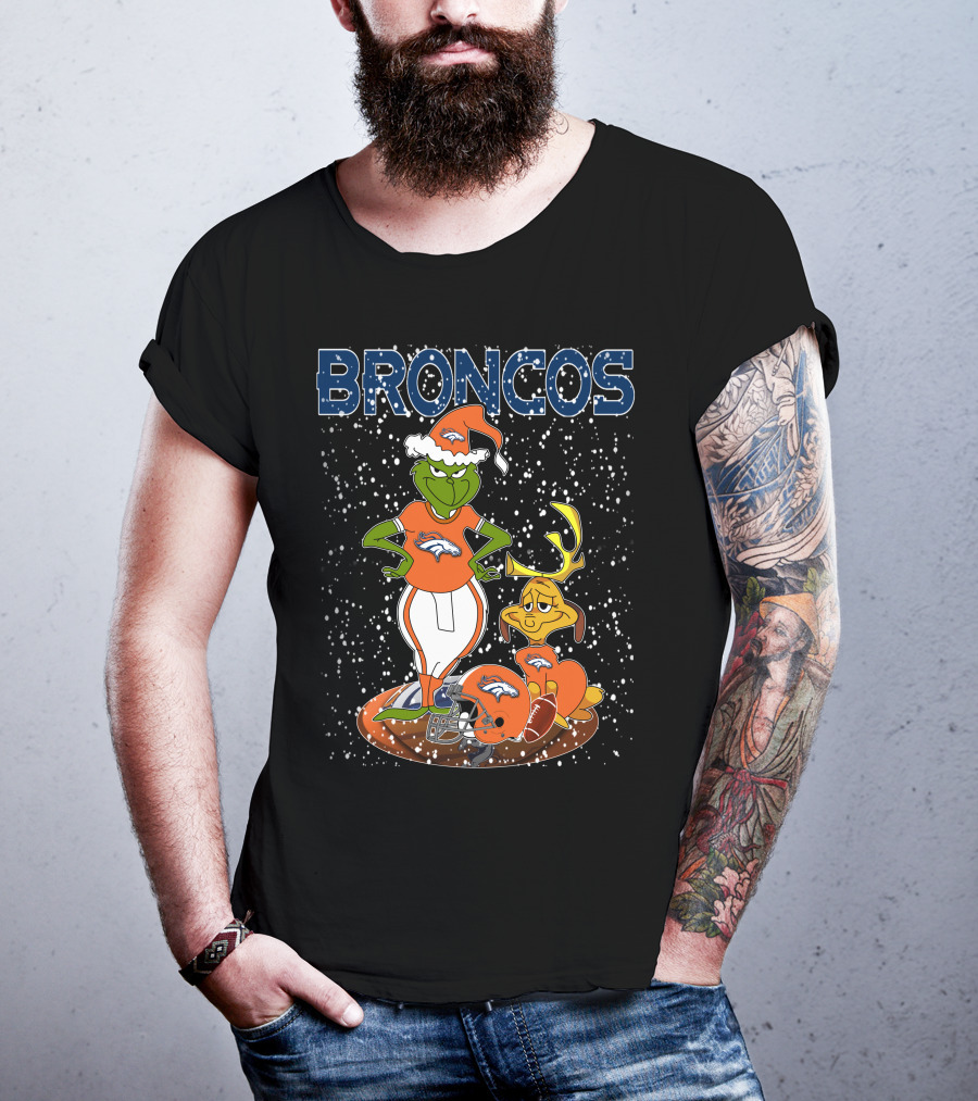 Grinchxmas DENVER BRONCOS Holiday Spirit MaxNFL T-Shirt