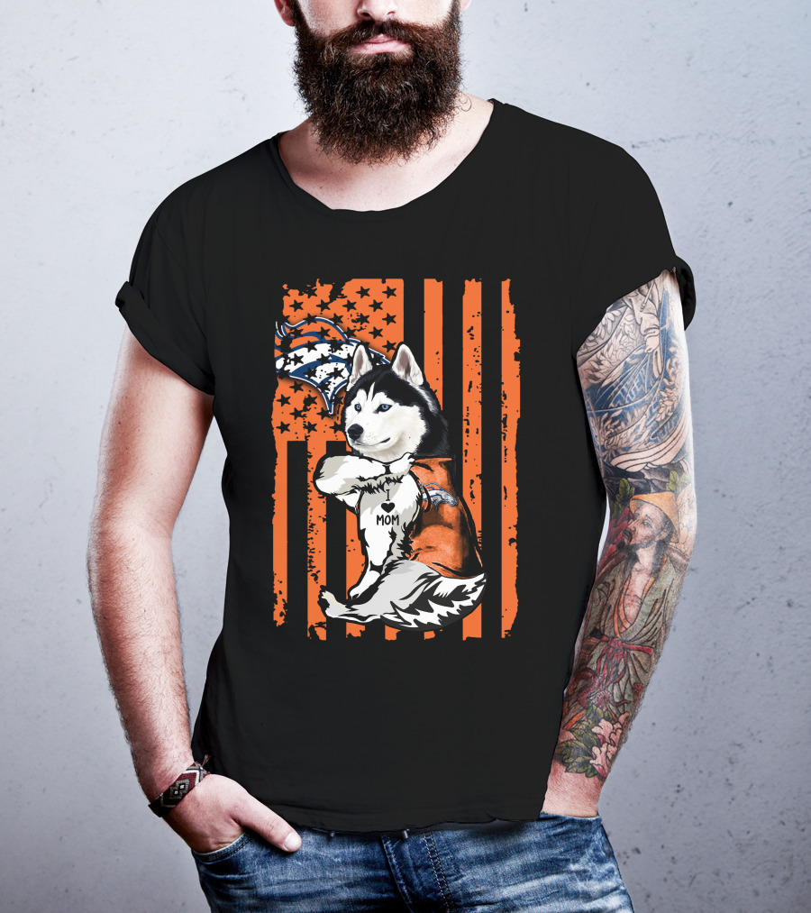 Denver Broncos Siberian Husky Mom Fan T-Shirt
