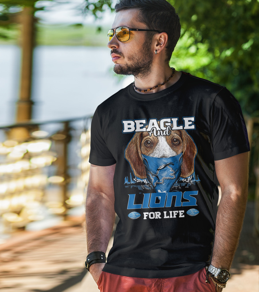 Beagle And Lions For Life Detroit T-Shirt