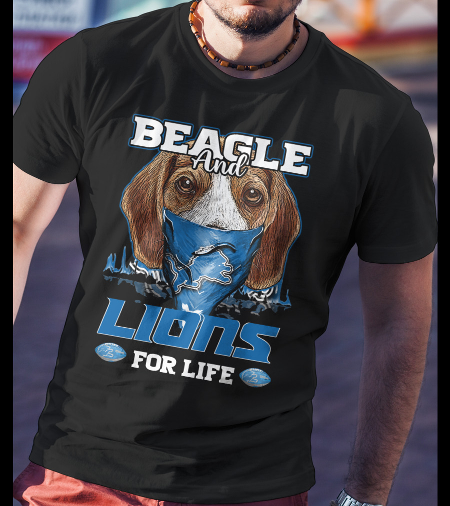Beagle And Lions For Life Detroit T-Shirt