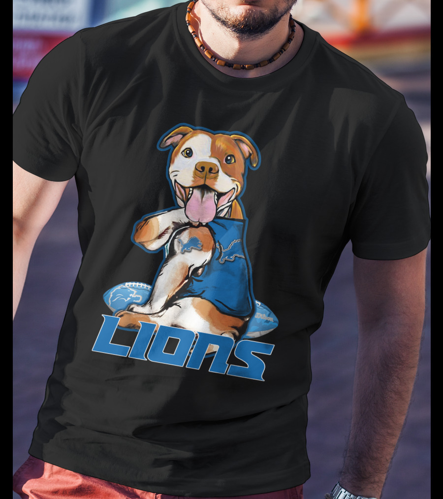 Pittbull Detroit Lions Football T-Shirt