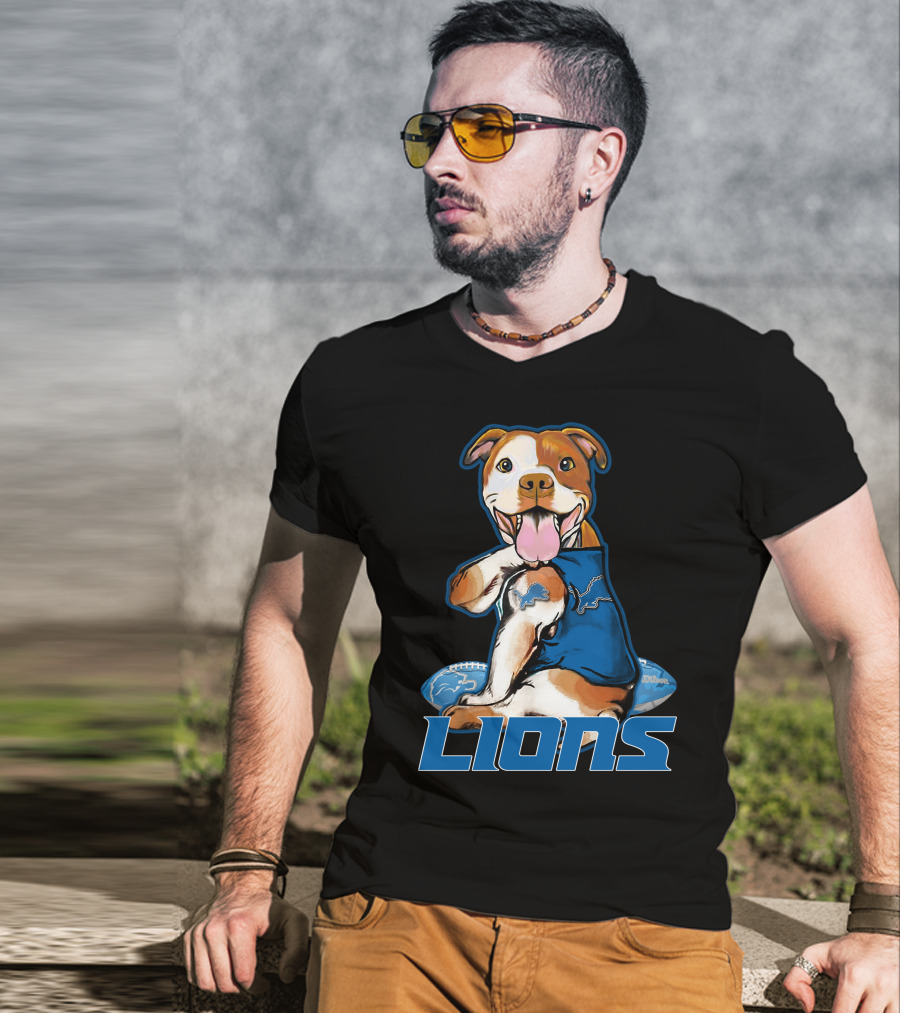 Pittbull Detroit Lions Football T-Shirt