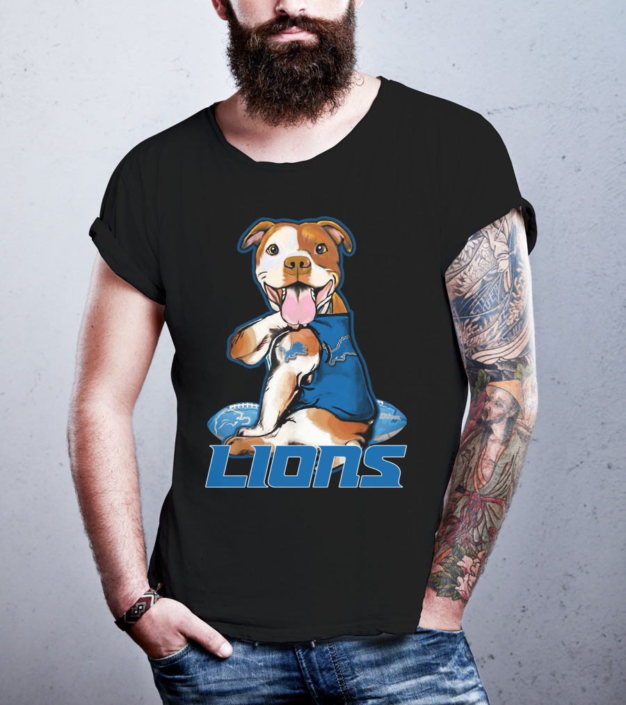 Pittbull Detroit Lions Football T-Shirt