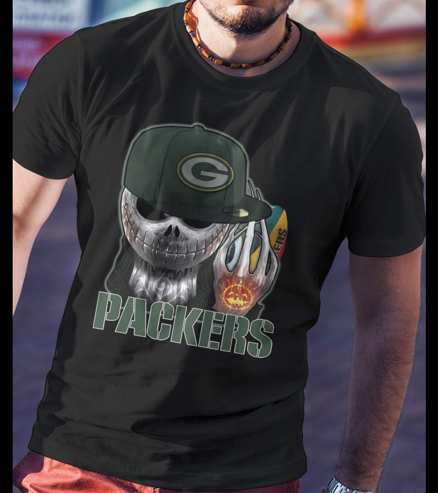 Jackskull Packers Halloween Football Fan T-Shirt