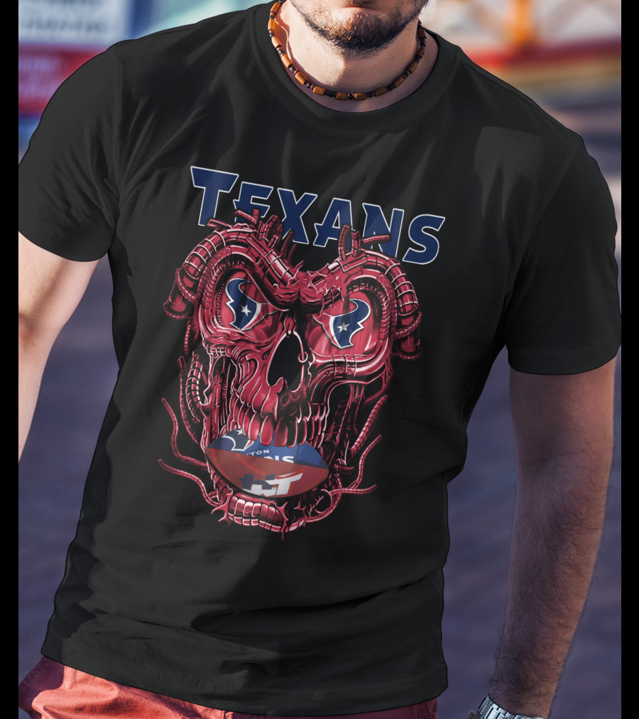 Texans Dragonskull Football Graphics T-Shirt