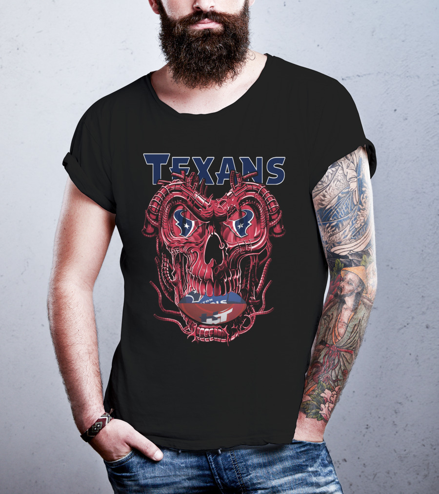 Texans Dragonskull Football Graphics T-Shirt