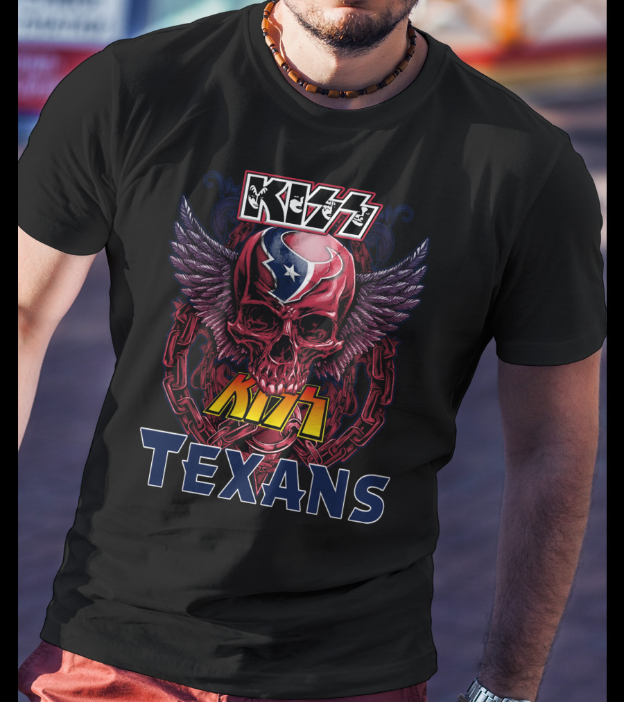 KISS Texans Skull With Wings And Chains T-Shirt