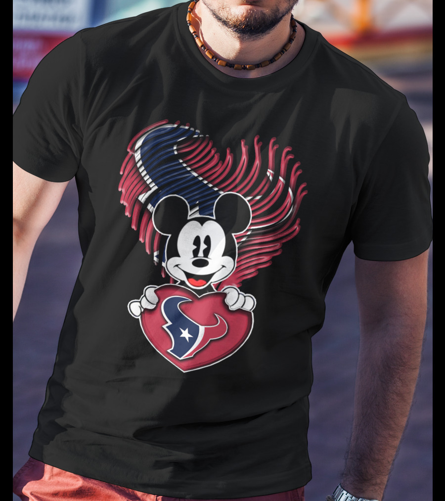 Mick Houston Texans Heart T-Shirt
