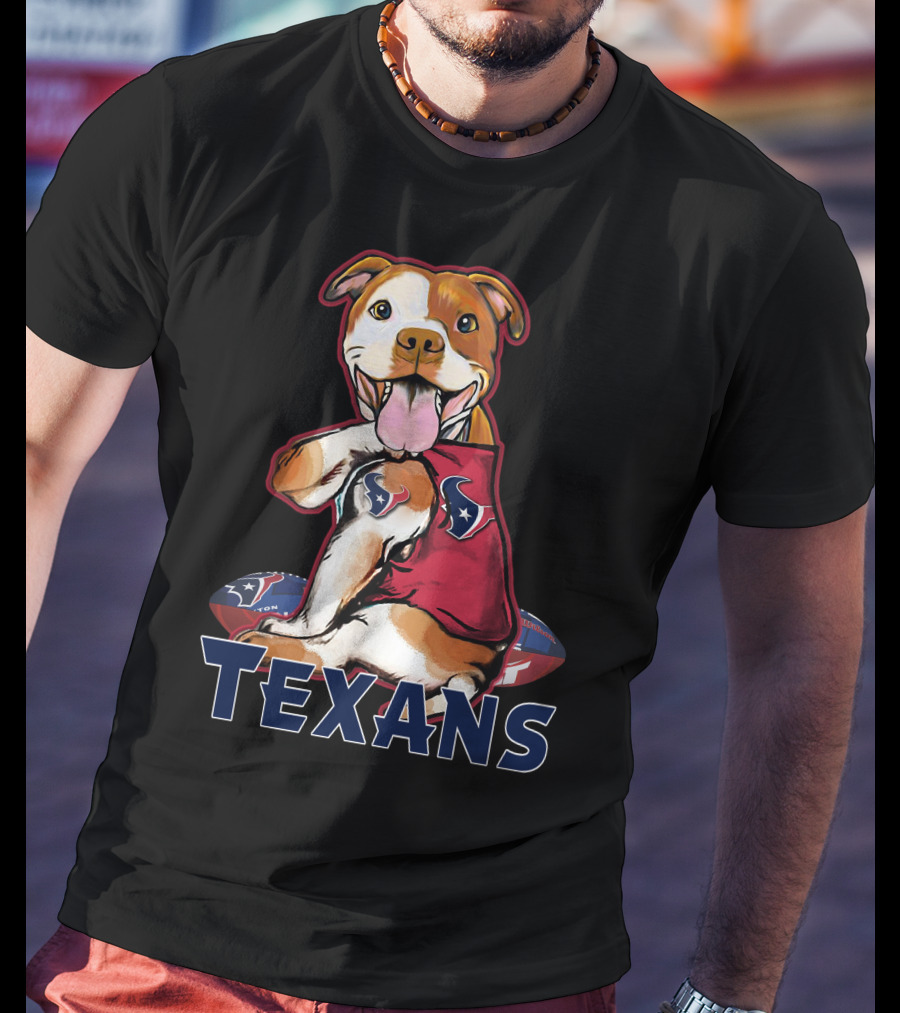 Texans Pitbull Football Team Spirit T-Shirt