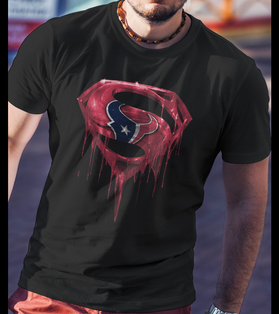 Dripping Superman Houston Texans T-Shirt