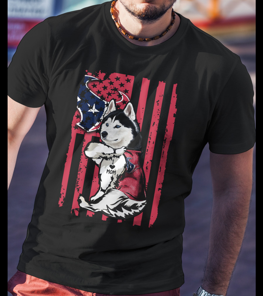 Siberian Husky Mom I Love Houston Texans T-Shirt