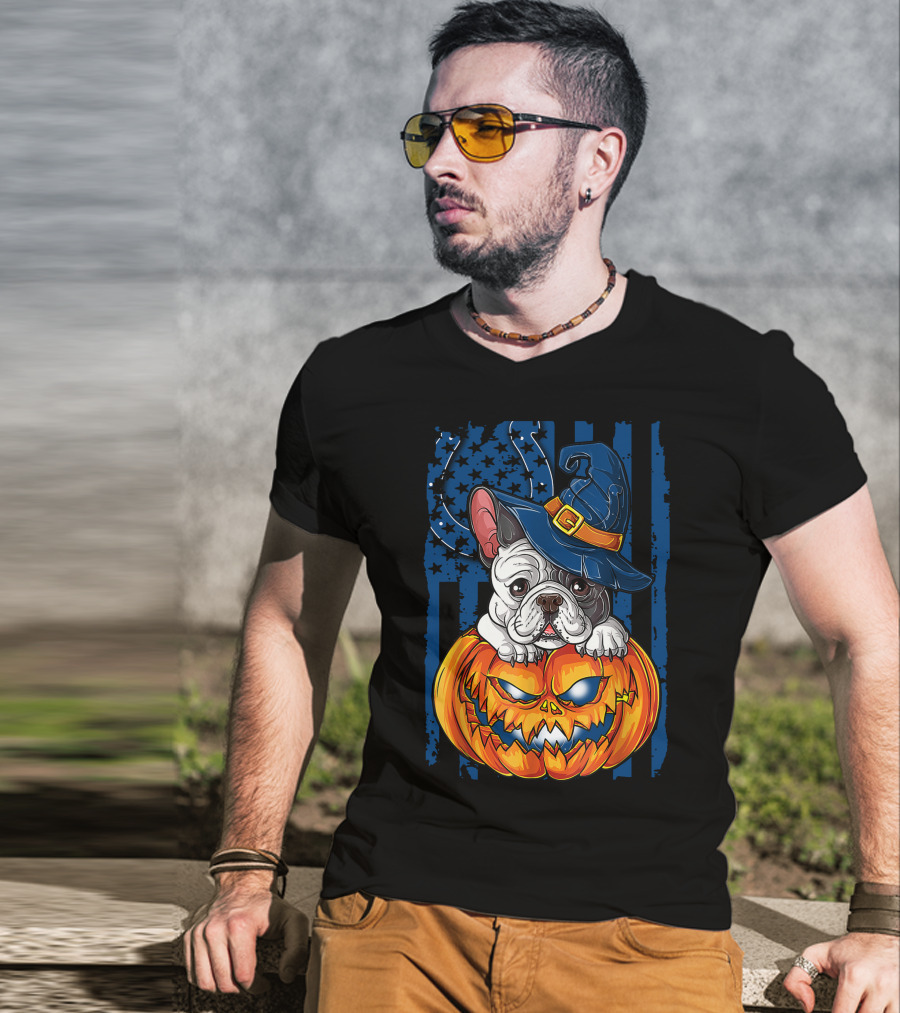 Hlw Halloween Bulldog Indianapolis Colts Pumpkin Magic T-Shirt
