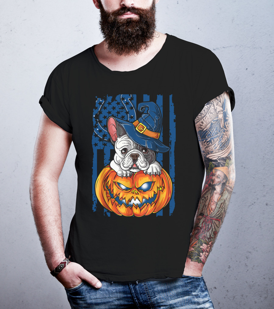 Hlw Halloween Bulldog Indianapolis Colts Pumpkin Magic T-Shirt