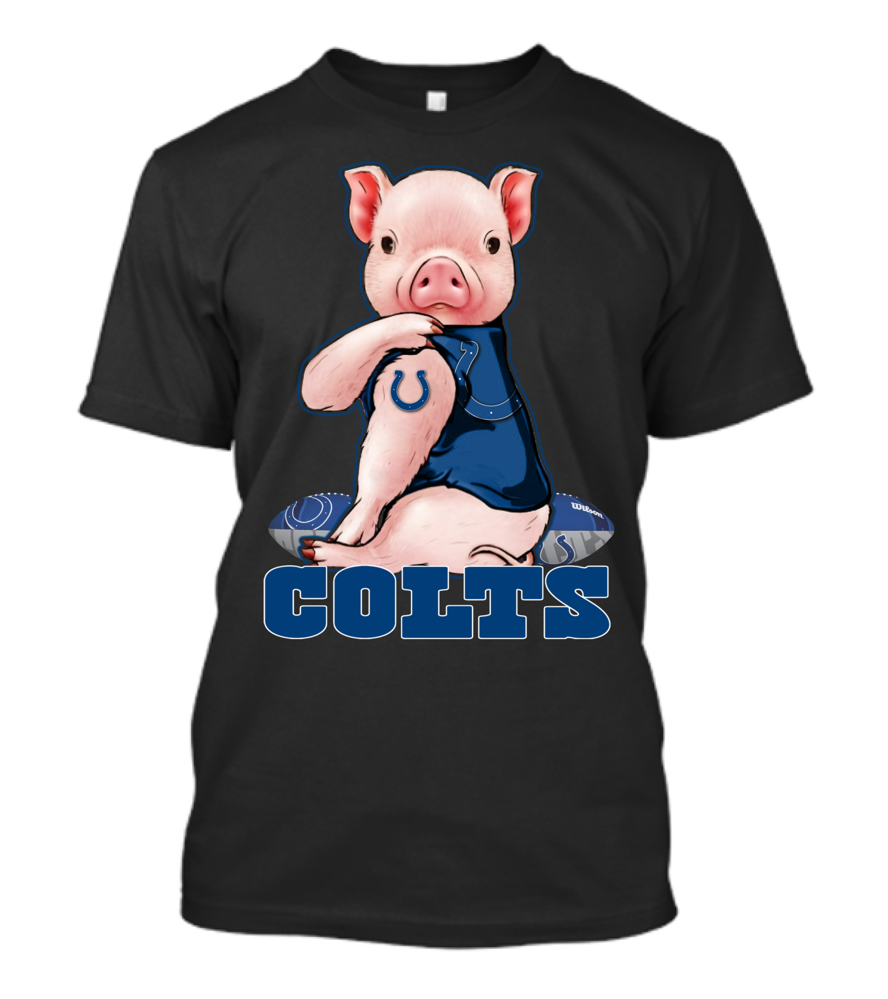 Pig With Indianapolis Colts Logo And Jersey T-Shirt