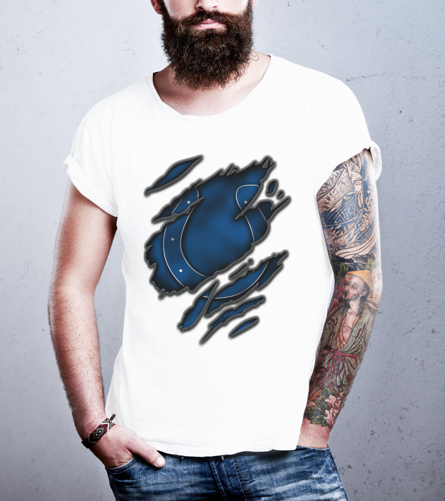 Torn Blue Horseshoe Indianapolis Colts T-Shirt