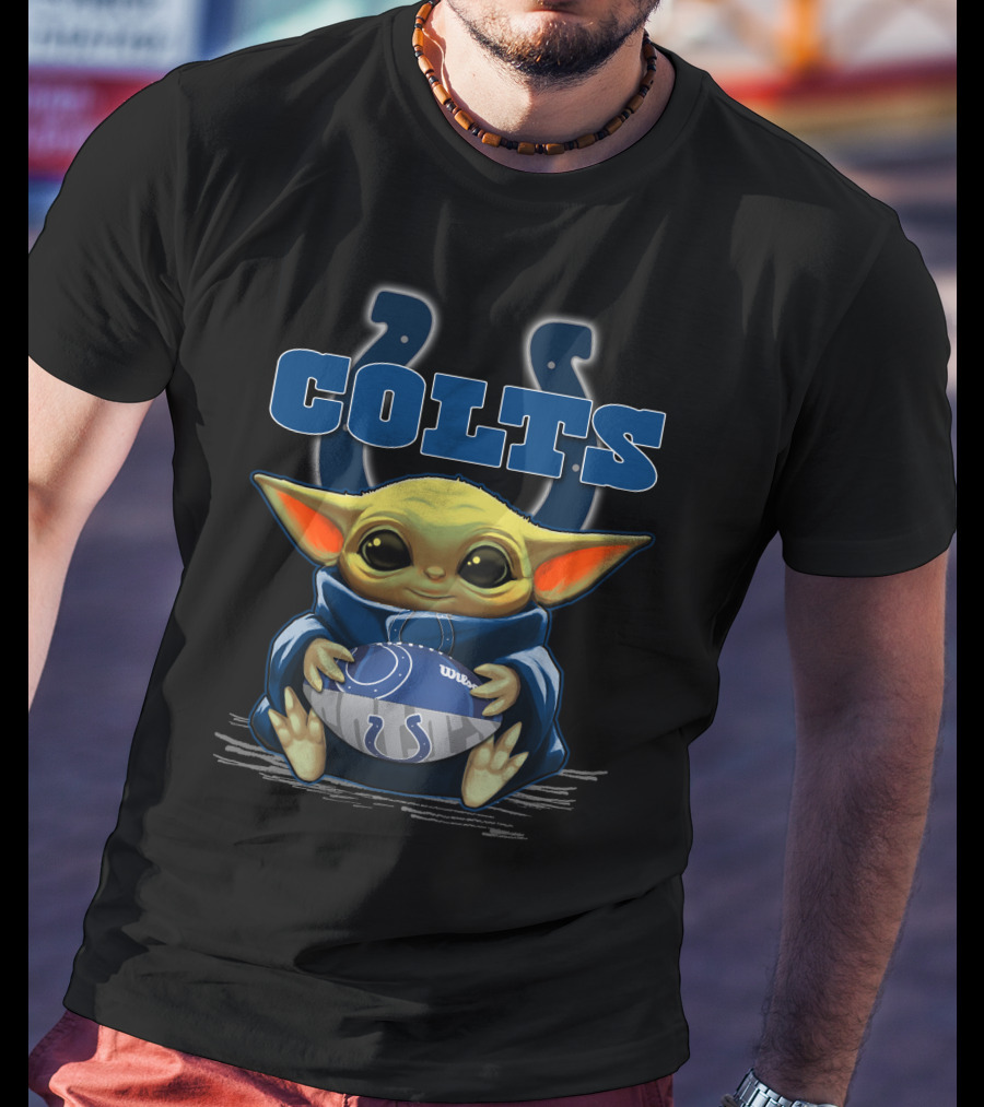 Colts Baby Yoda Football Fan Indianapolis Team T-Shirt
