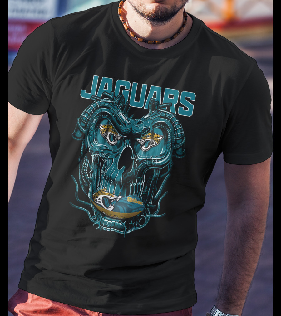 Jaguars Dragonskull Jaguar Heads Football Wilson T-Shirt