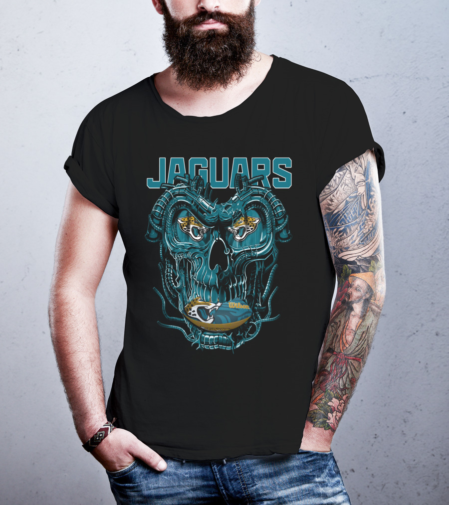 Jaguars Dragonskull Jaguar Heads Football Wilson T-Shirt