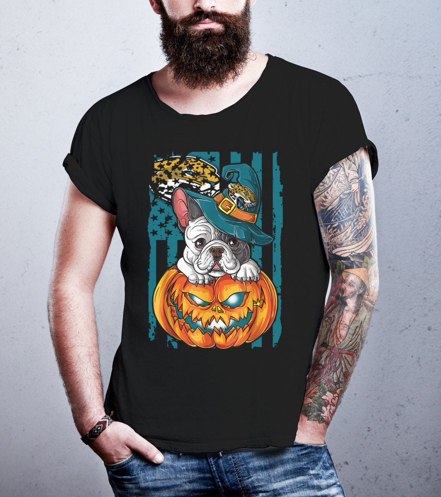 Hlw Bulldog Halloween Pumpkin Jacksonville Jaguars Hat T-Shirt