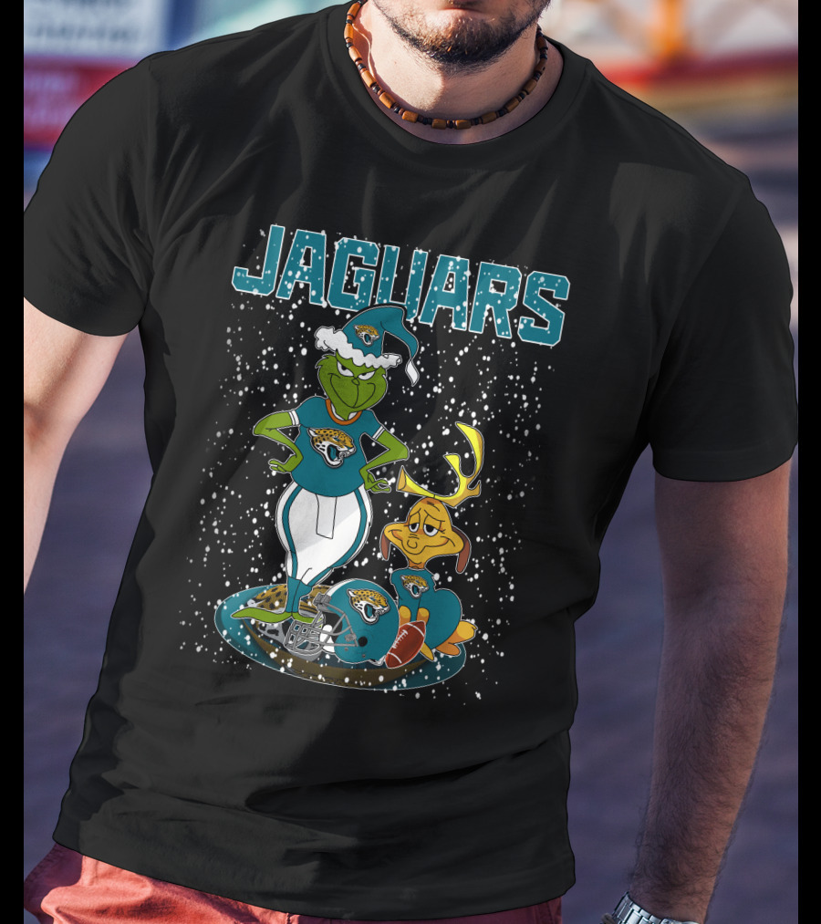 Grinchxmas Jaguars Christmas Jacksonville Football Grinch And Max T-Shirt