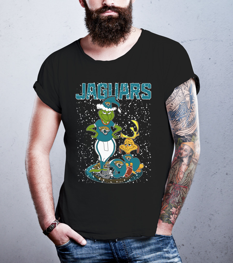 Grinchxmas Jaguars Christmas Jacksonville Football Grinch And Max T-Shirt