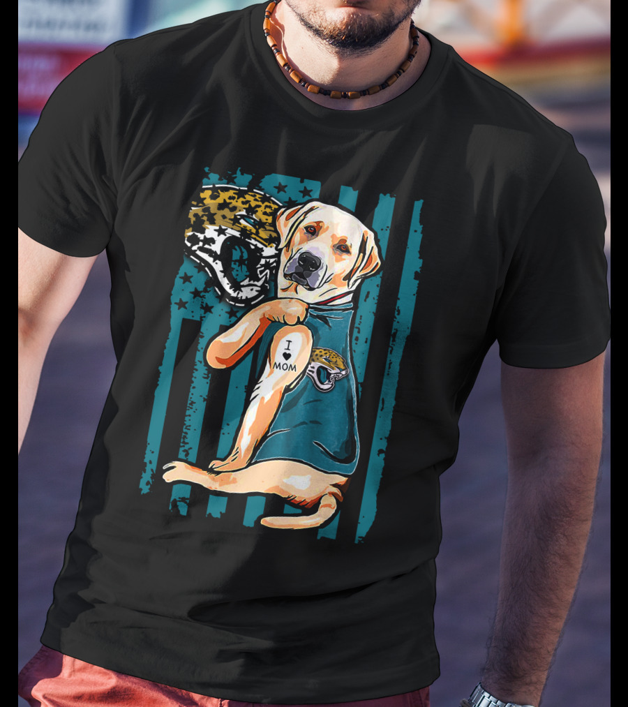 Labrador Retriever I Mom Jacksonville Jaguars Fan T-Shirt