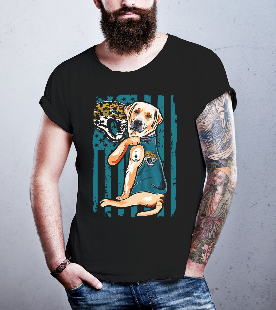 Labrador Retriever I Mom Jacksonville Jaguars Fan T-Shirt