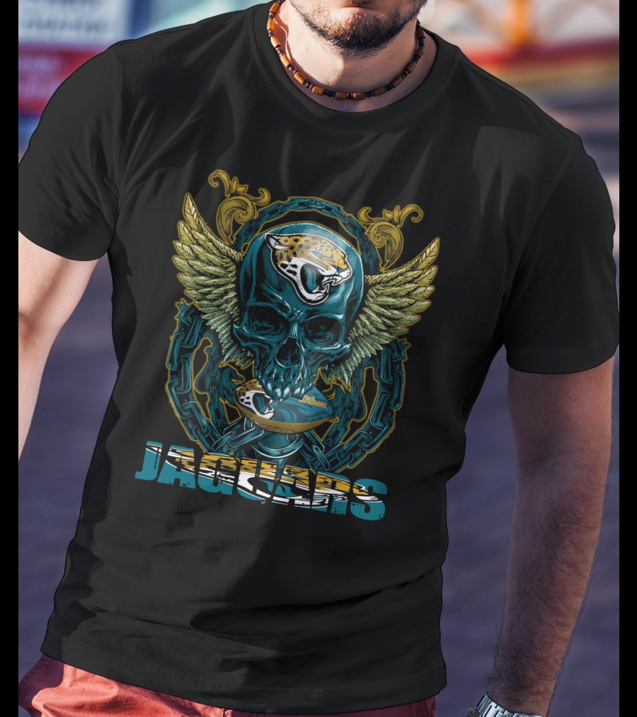 Jacksonville Jaguars Winged Skull T-Shirt