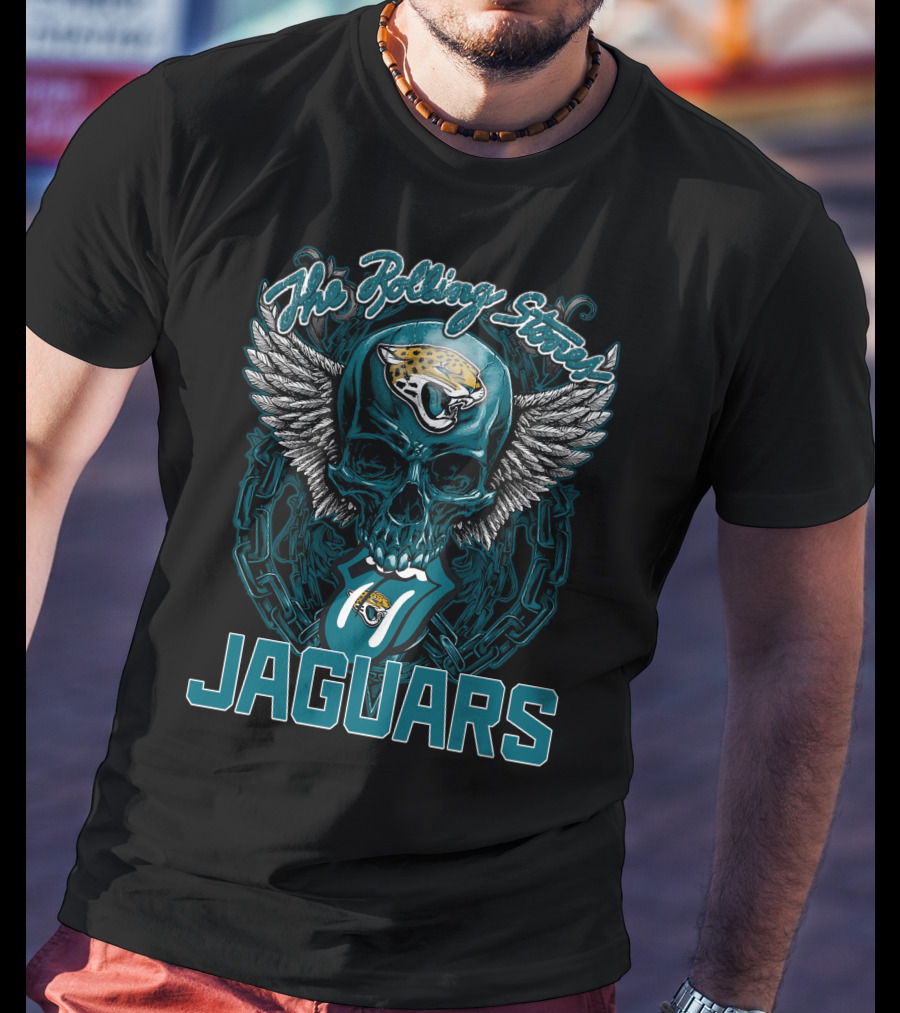 The Rolling Stones Jaguars Skull With Wings And Tongue T-Shirt