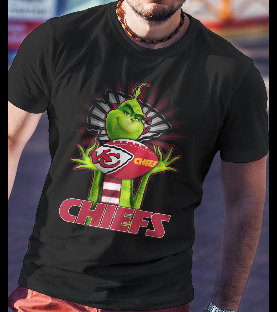 Grinch Kansas City Chiefs Football Mashup T-Shirt