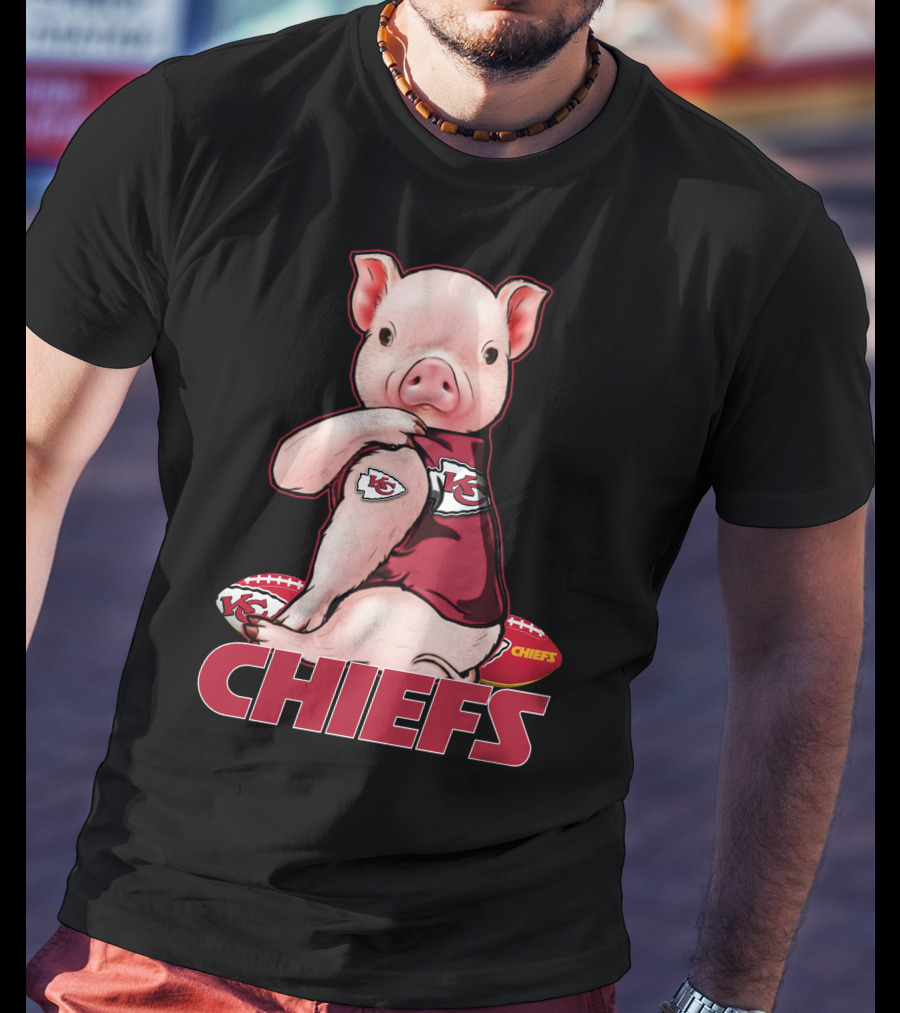 Kansas City Chiefs Pig Cute Mascot Fan T-Shirt