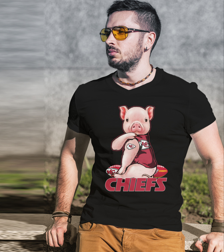 Kansas City Chiefs Pig Cute Mascot Fan T-Shirt