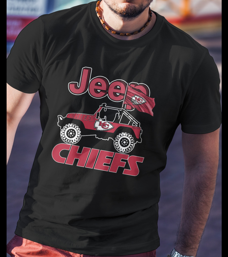 Jeep Kansas City Chiefs Chiefs Flag Jeep Chiefs T-Shirt