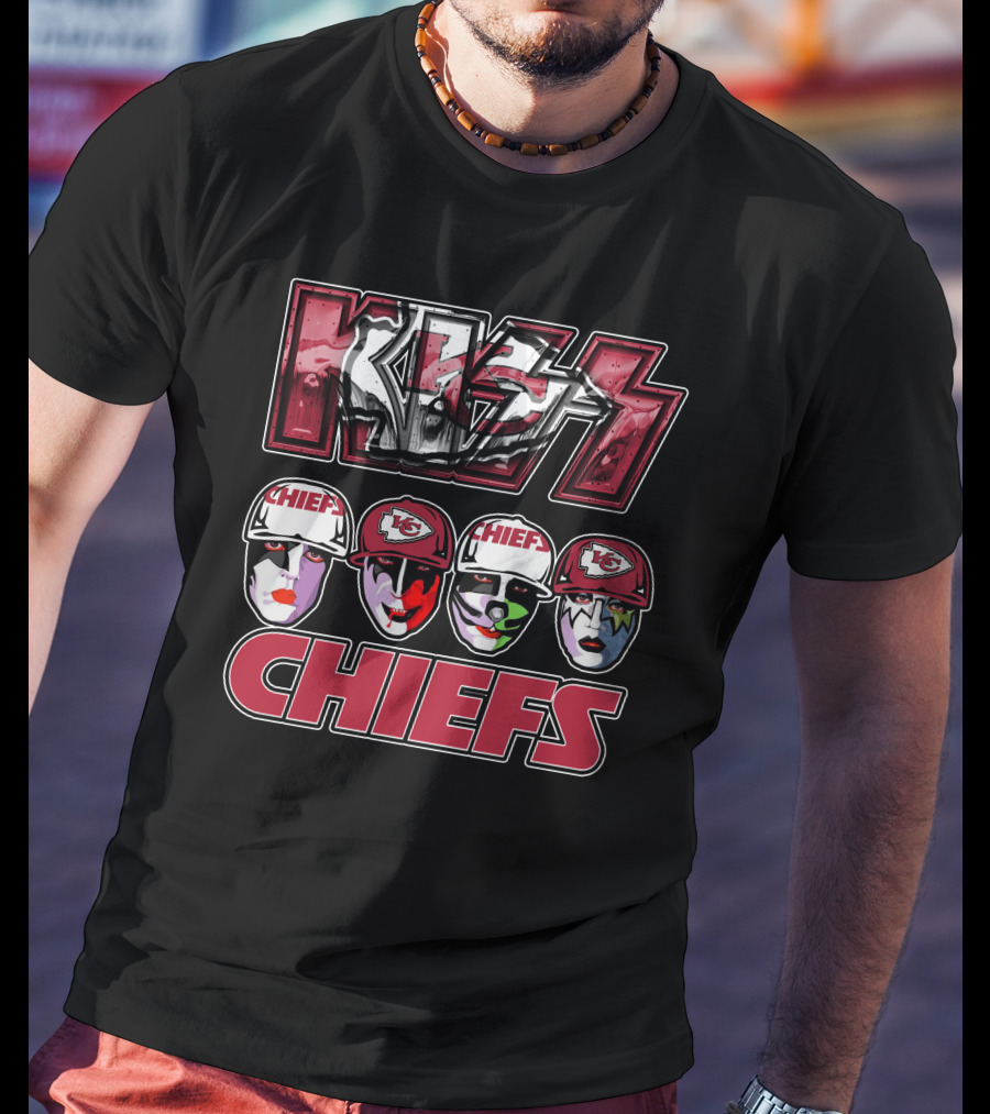 Kiss Chiefs Kansas City Chiefs Logo Face Paint T-Shirt