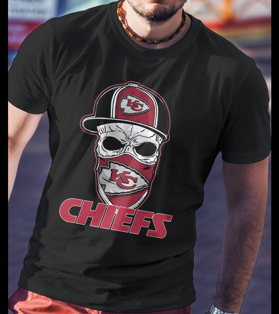 Chiefs Skull Kc Hat And Bandana Red T-Shirt