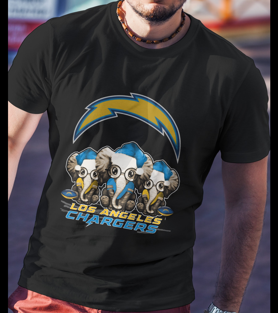 Los Angeles Chargers Elephants Christmas T-Shirt