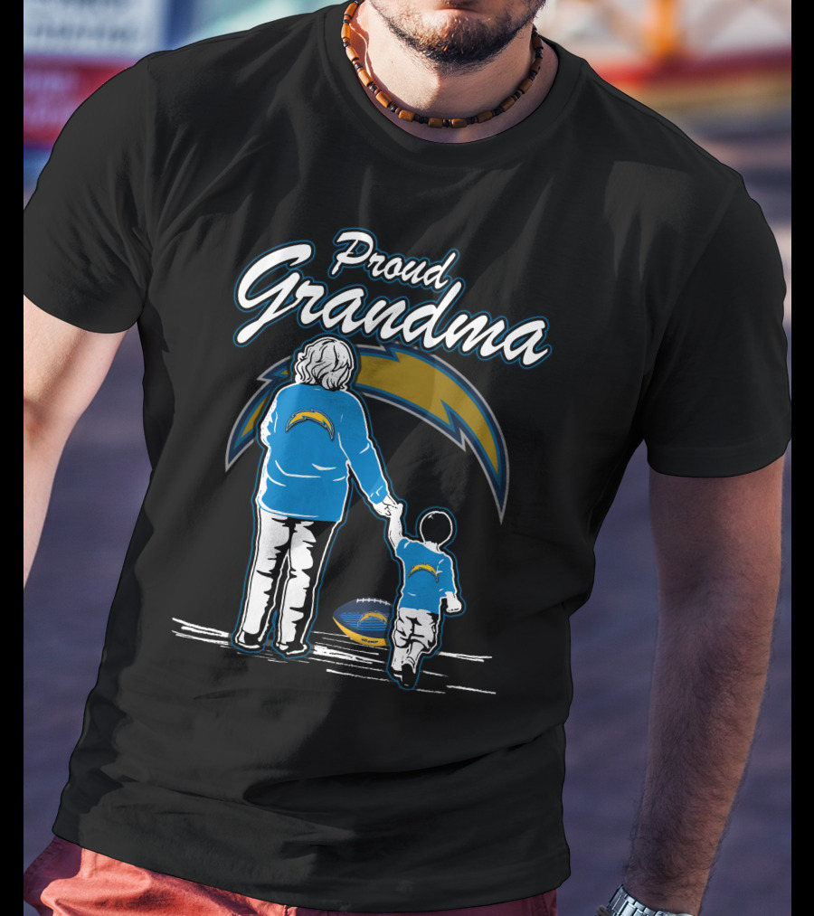 Proud Grandma Los Angeles Chargers Football Family T-Shirt