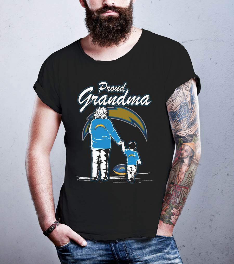 Proud Grandma Los Angeles Chargers Football Family T-Shirt