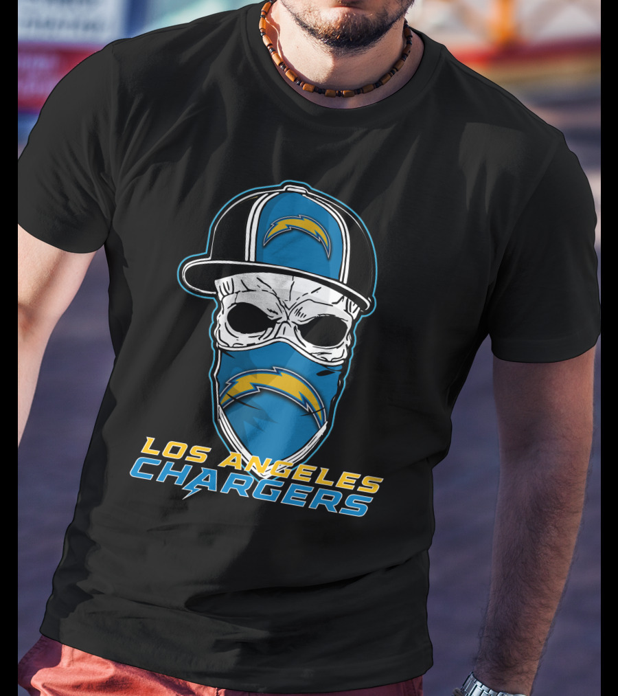 Los Angeles Chargers Skull With Hat T-Shirt