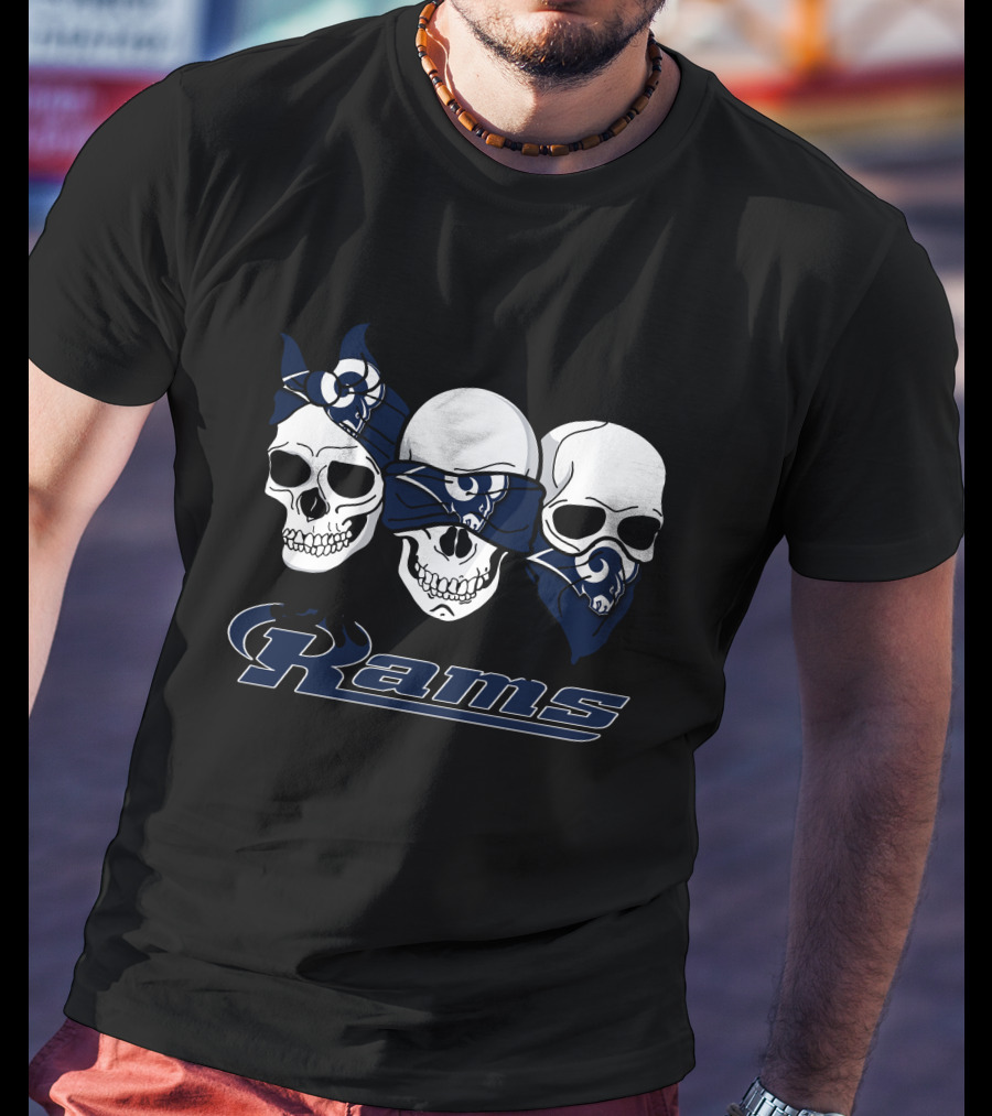 Rams Skull Trio Los Angeles Football Fan Gear T-Shirt