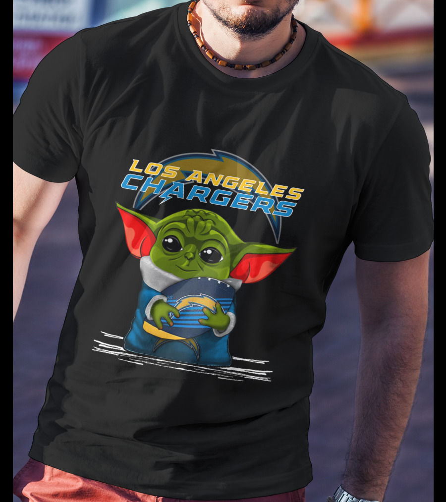 Los Angeles Chargers Yoda Football T-Shirt